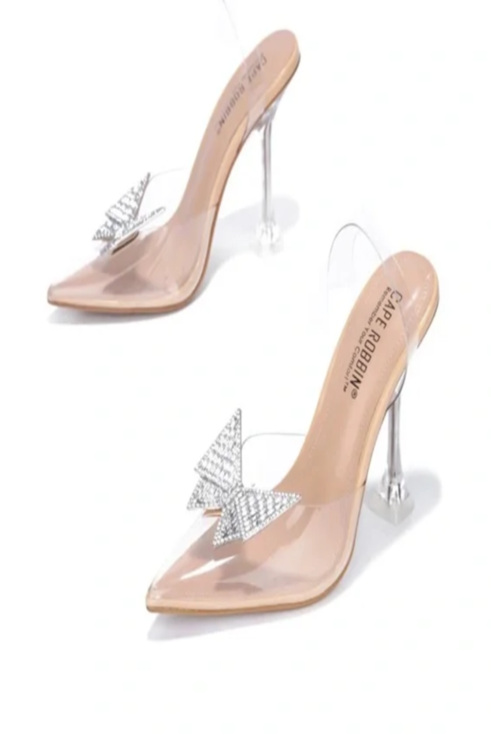 Slingback Clear Butterfly  Heels Ladies Shoes - Executive-Skincare