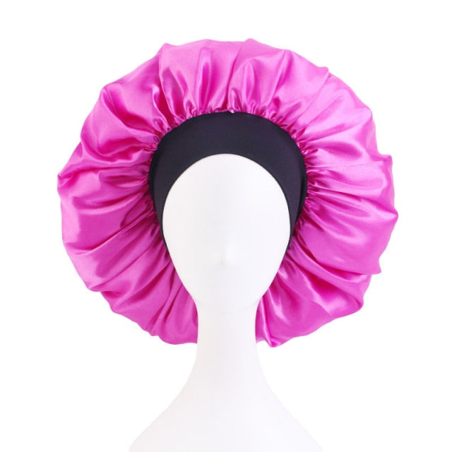 Women Satin Round Cap Sleep Hat Hair Protection Care - Executive-Skincare