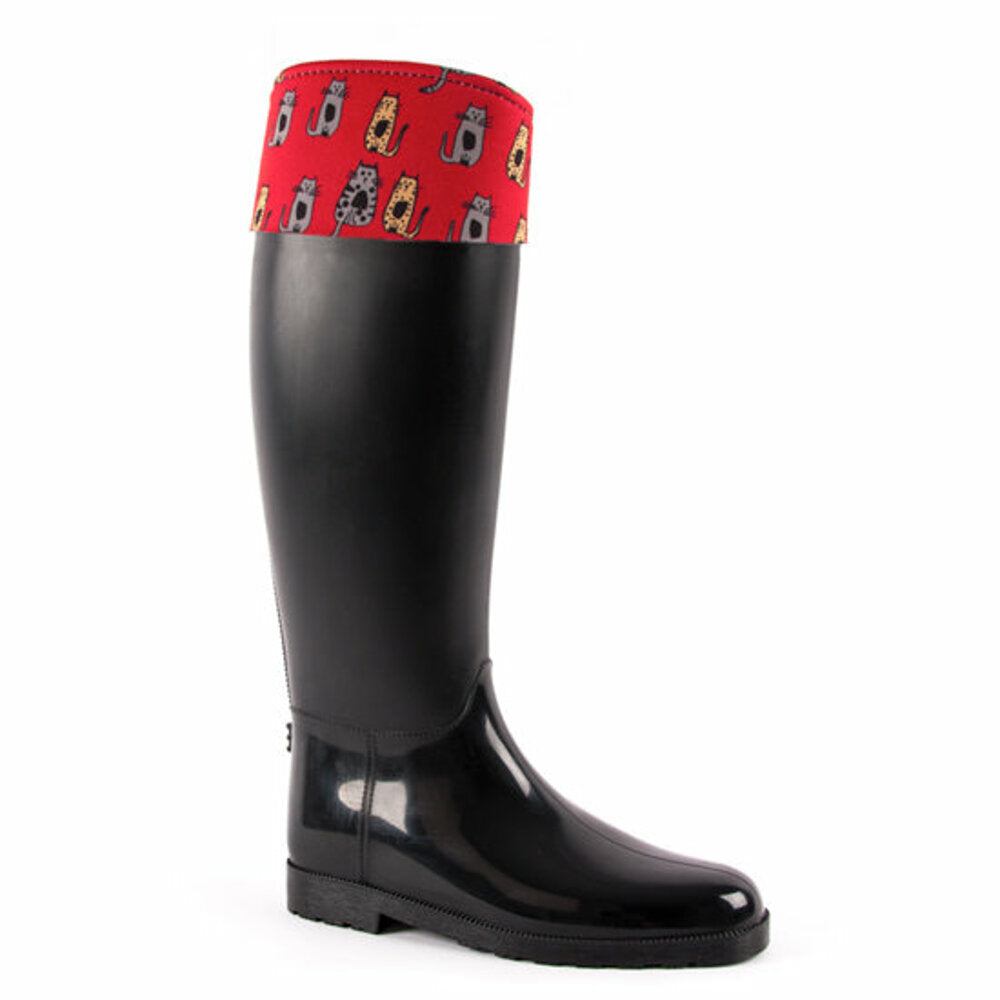 Biggdesign Rain Boots for Women, Cat Line Design, Phthalate-free Black - Executive-Skincare