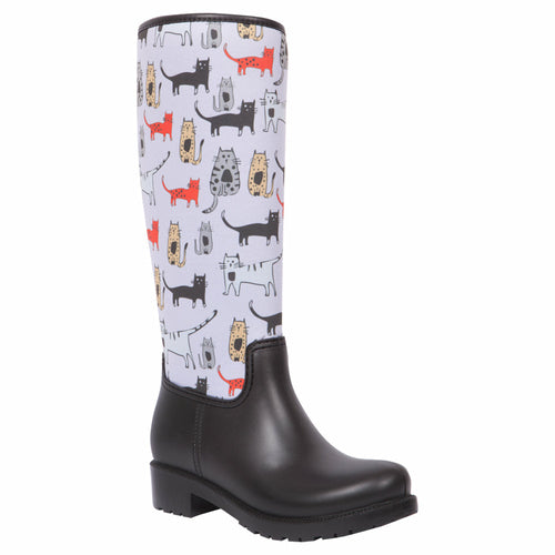 BiggDesign Cats Boots, Rain boot, 40 Size, Black Boots, Custom Design - Executive-Skincare