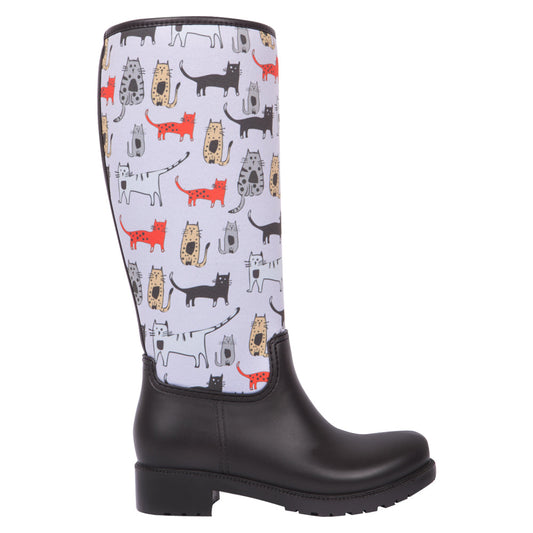 BiggDesign Cats Boots, Rain boot, 40 Size, Black Boots, Custom Design - Executive-Skincare