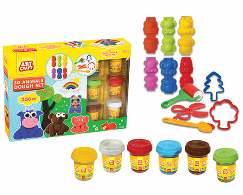 Dede 3D Animals Dough Set, Scissors and Shaped Molds, Suitable for - Executive-Skincare