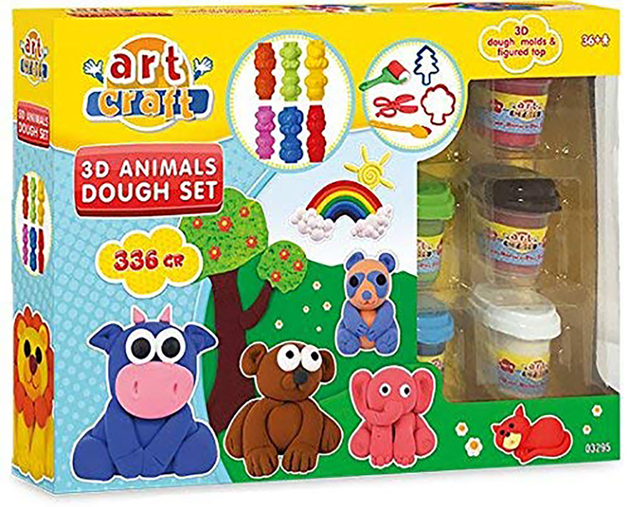 Dede 3D Animals Dough Set, Scissors and Shaped Molds, Suitable for - Executive-Skincare