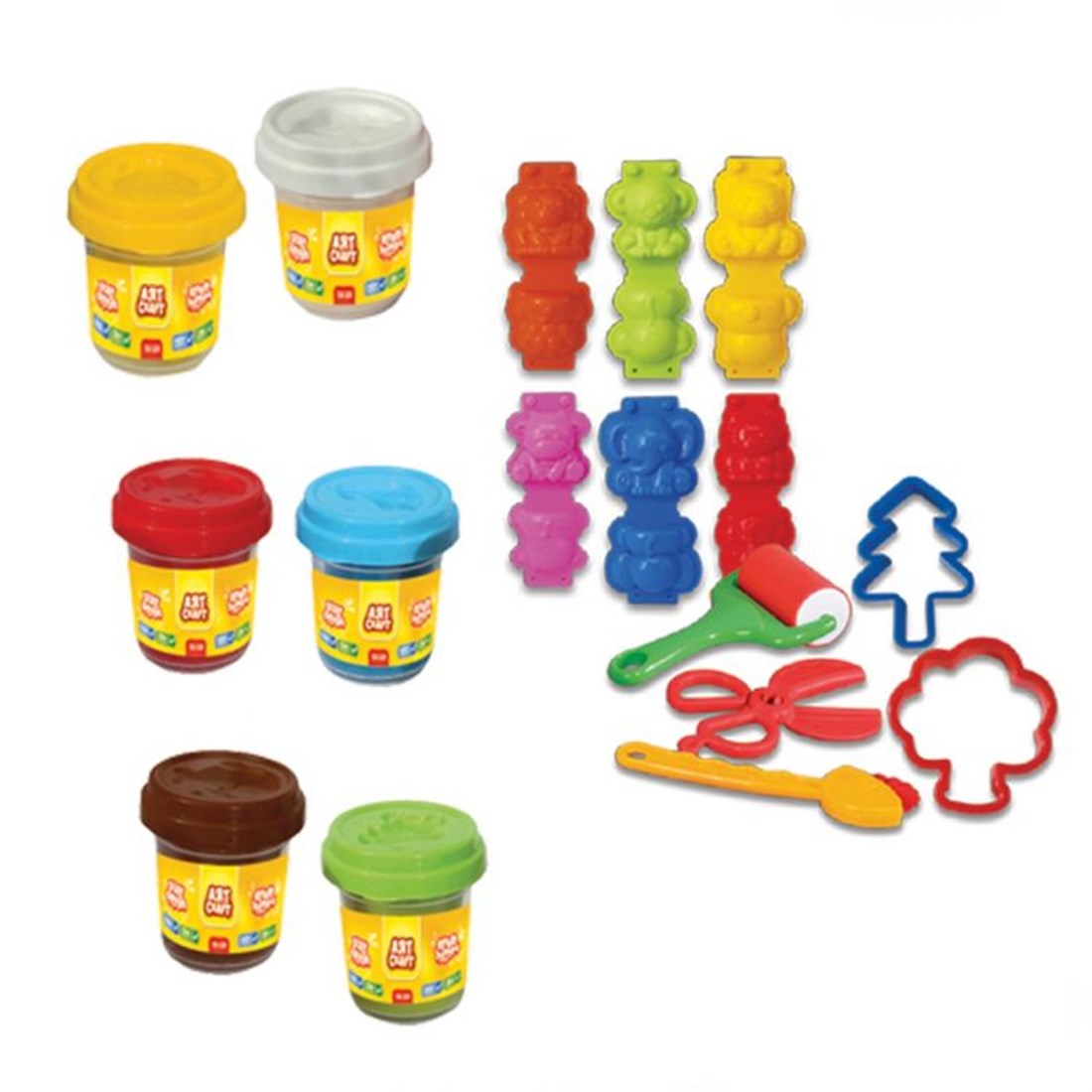 Dede 3D Animals Dough Set, Scissors and Shaped Molds, Suitable for - Executive-Skincare