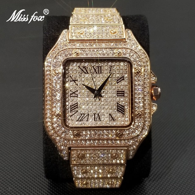 Square Full Crystal Watch - Executive-Skincare