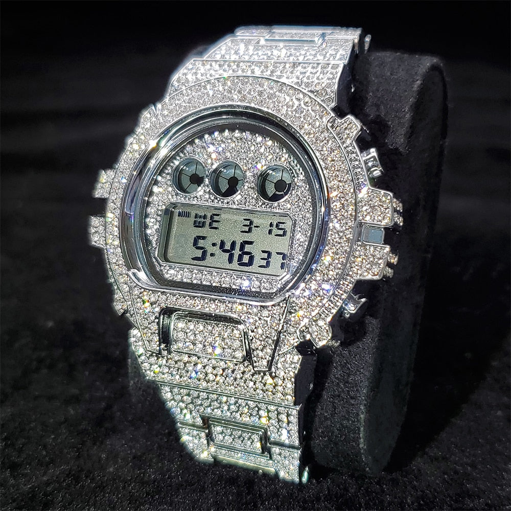 Ladies Digital Diamond Quartz Wristwatches - Executive-Skincare