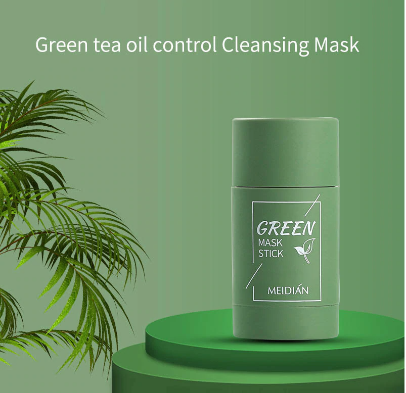 Green Tea Purifying Mask, Clay Stick, Oil Control, Skin Care, Anti-Acne, Eggplant, Eliminate Blackheads and Mud - Executive-Skincare