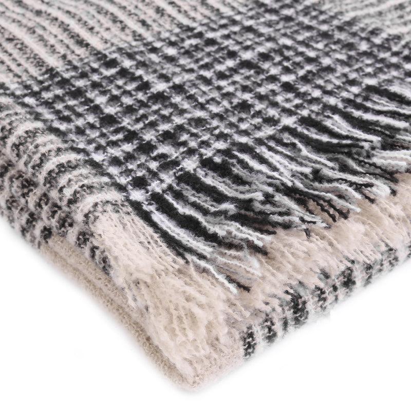 Ladies Circle Gauze Plaid Bristle Square Scarf - Executive-Skincare