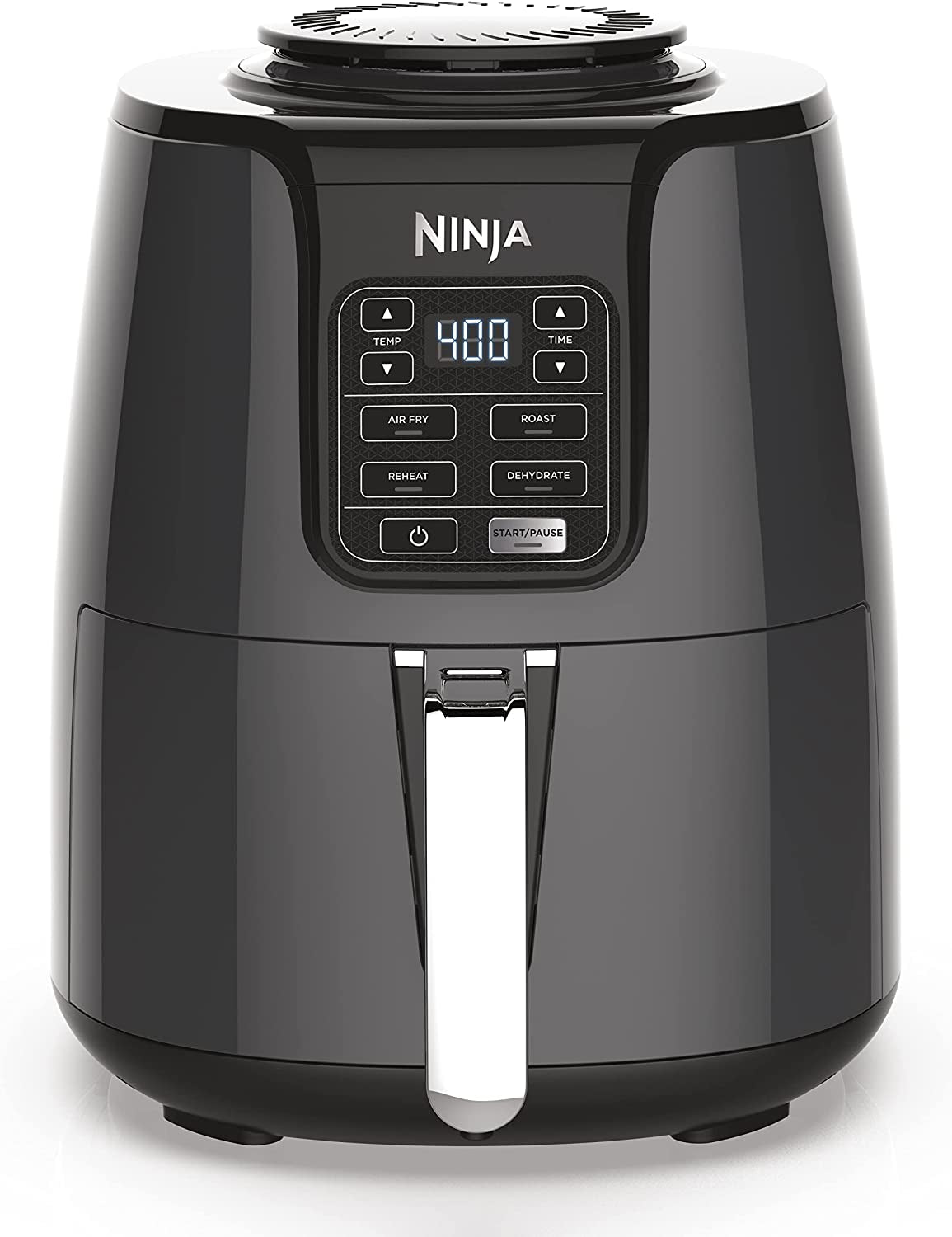 Ninja AF101 Air Fryer That Crisps, Roasts, Reheats, & Dehydrates, for Quick, Easy Meals, 4 Quart Capacity, & High Gloss Finish, Grey