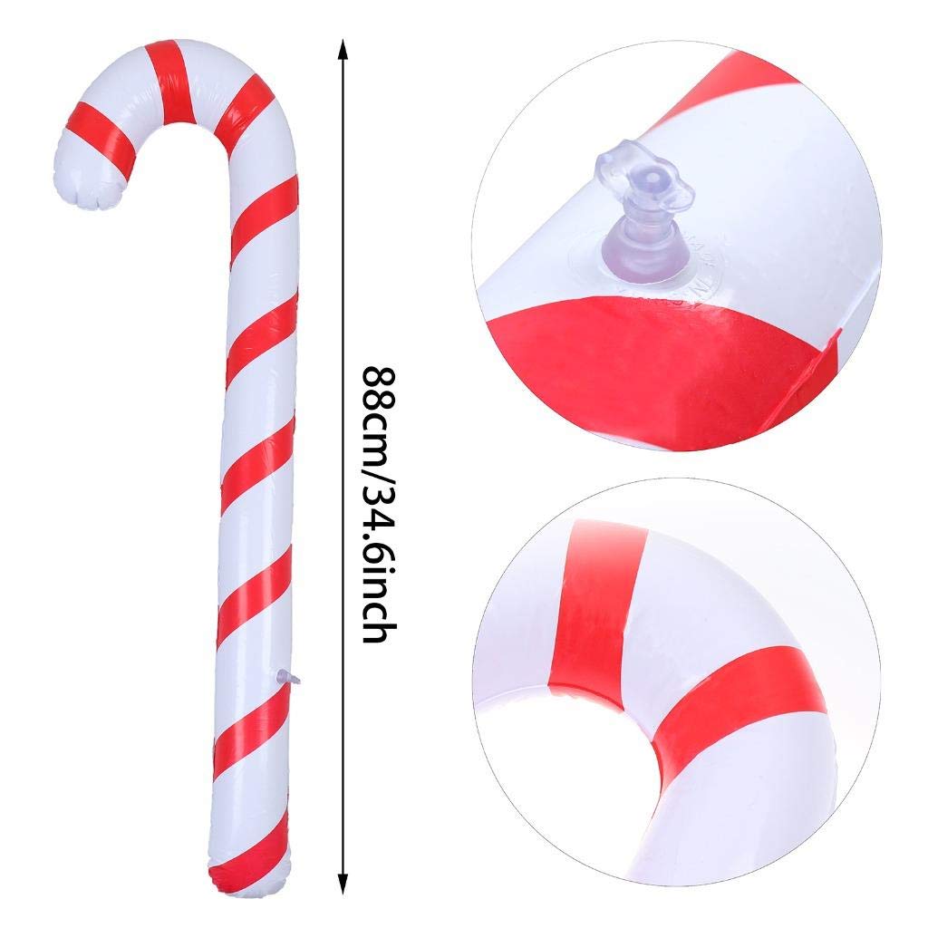 90cm Inflatable Christmas Candy Cane Stick Balloons Outdoor Candy - Executive-Skincare