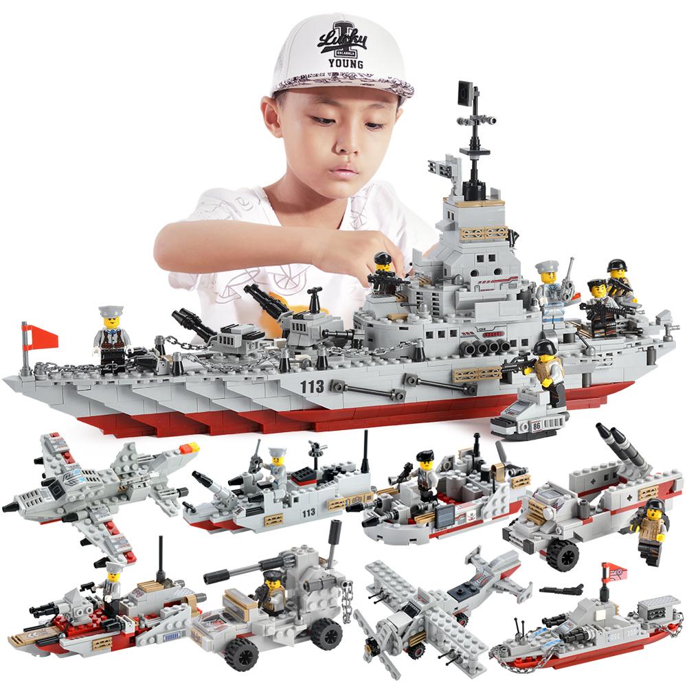 Military battleship building block boy gift puzzle children toys - Executive-Skincare