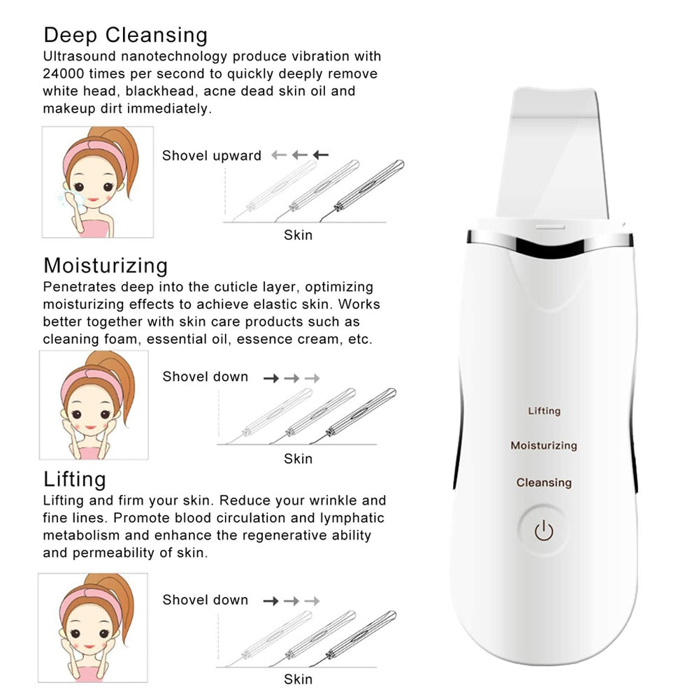 Ultrasonic Face Skin Scrubber - Executive-Skincare