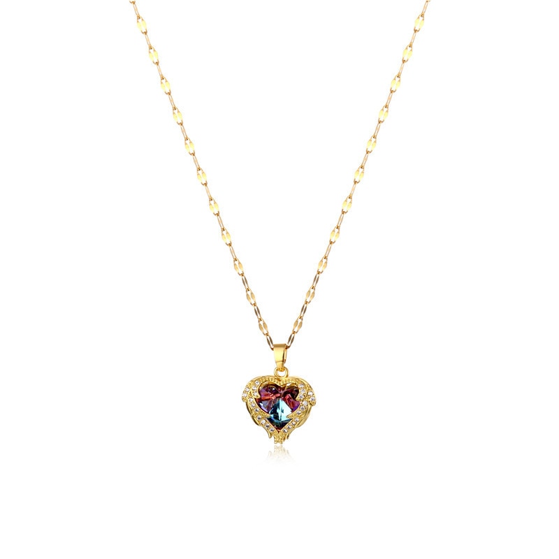 Ocean Heart Crystal Necklace - Executive-Skincare