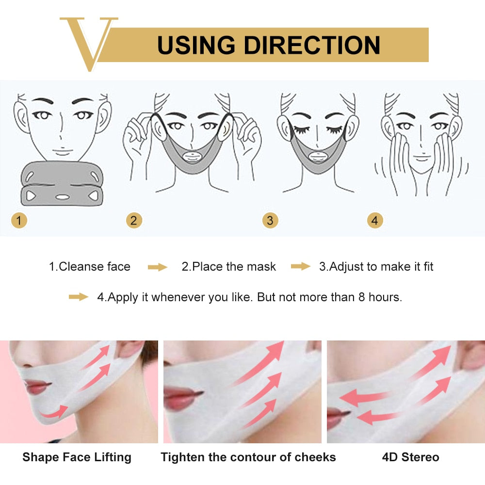 Face Lifting Mask Miracle V Shape Slimming Mask Facial Line Remover Wrinkle Double Chin Reduce Lift Bandage Skin Care Tool - Executive-Skincare