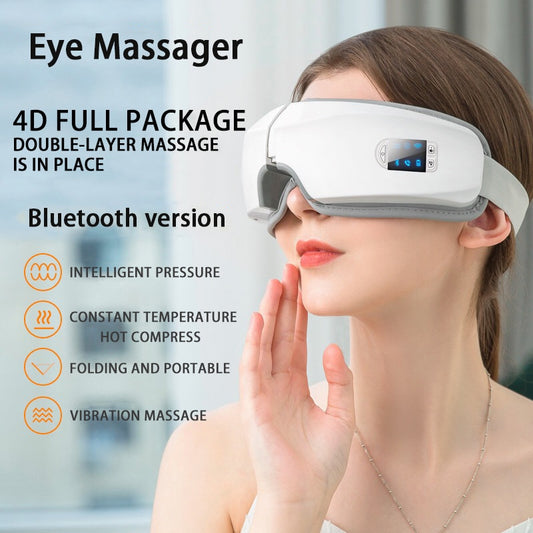 4D Smart Airbag Vibration Eye Massager Eye Care Instrument Hot Compress Bluetooth Eye Fatigue Massage Glasses - Executive-Skincare