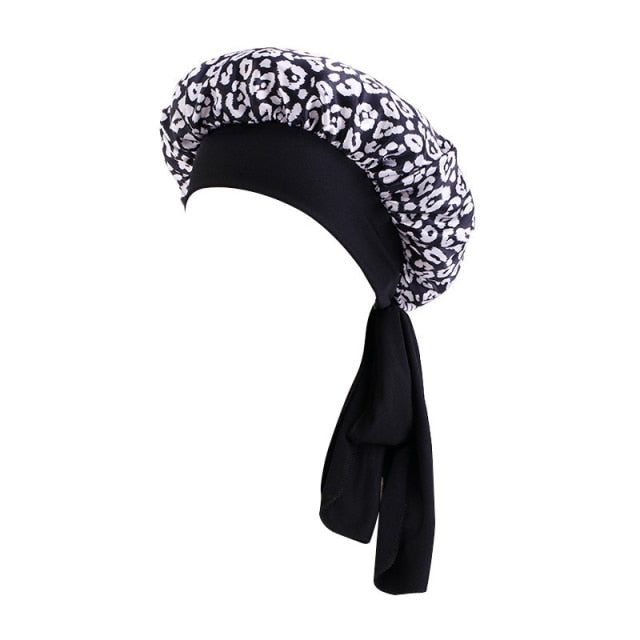 Women Satin Round Cap Sleep Hat Hair Protection Care - Executive-Skincare