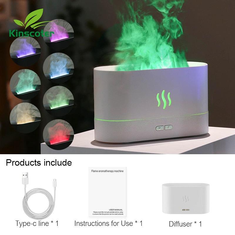 Kinscoter Aroma Diffuser Air Humidifier Ultrasonic Cool Mist Maker Fogger Led Essential Oil Flame Lamp Difusor - Image #2