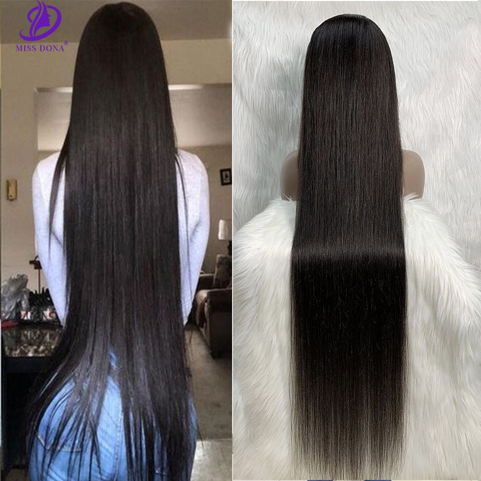 40 44 Inch Human Hair Wig Straight 13x4 Lace Front Human Hair Wig Frontal Lace Closure Remy Brazilian for Women 250 Density - Executive-Skincare