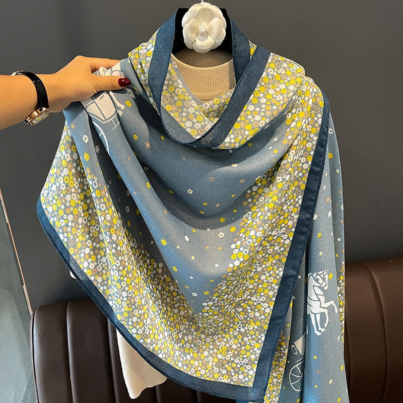 2022 New Women Cotton Scarf Winter Warm Neck Shawls and Wraps Blanket Scarfs Hijabs Headband Pashmina Female Store Foulard - Executive-Skincare