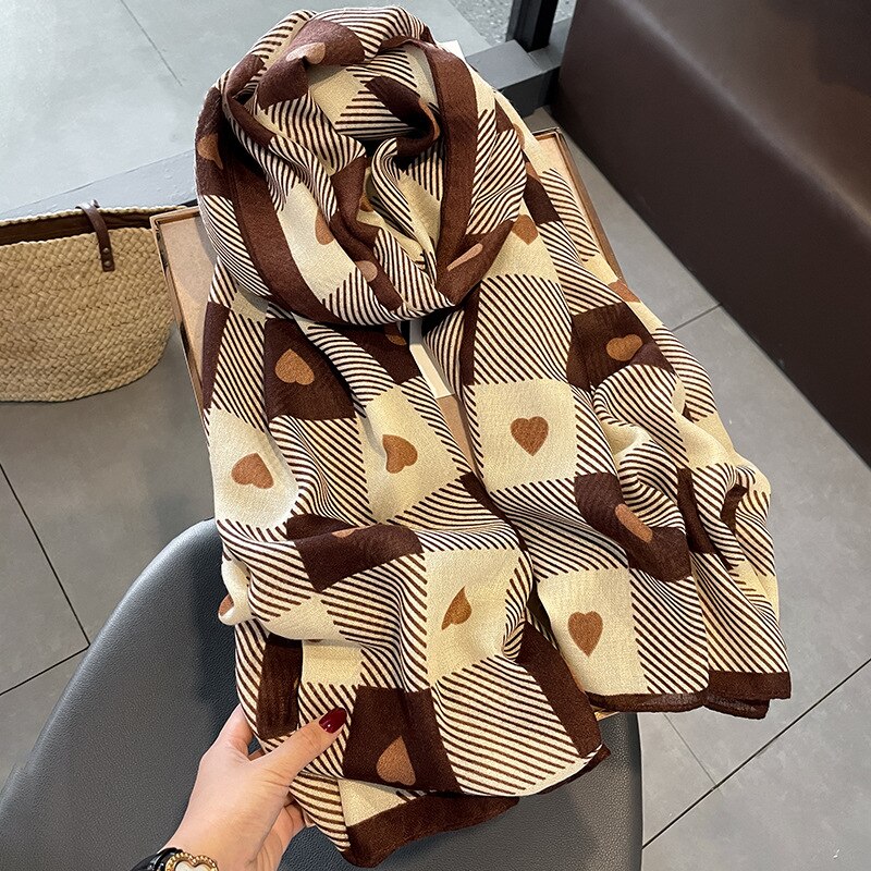 2022 New Women Cotton Scarf Winter Warm Neck Shawls and Wraps Blanket Scarfs Hijabs Headband Pashmina Female Store Foulard - Executive-Skincare