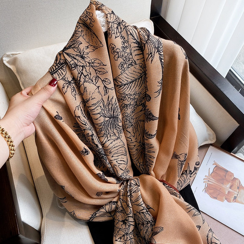 2022 New Women Cotton Scarf Winter Warm Neck Shawls and Wraps Blanket Scarfs Hijabs Headband Pashmina Female Store Foulard - Executive-Skincare