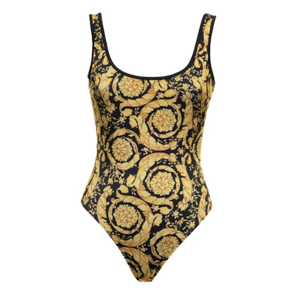 Female Retro Swimsuit Gold Backless Swimwear Vintage Holiday Beach Dress Designer Bathing Suit Summer Surf Wear Women Beachwear - Executive-Skincare