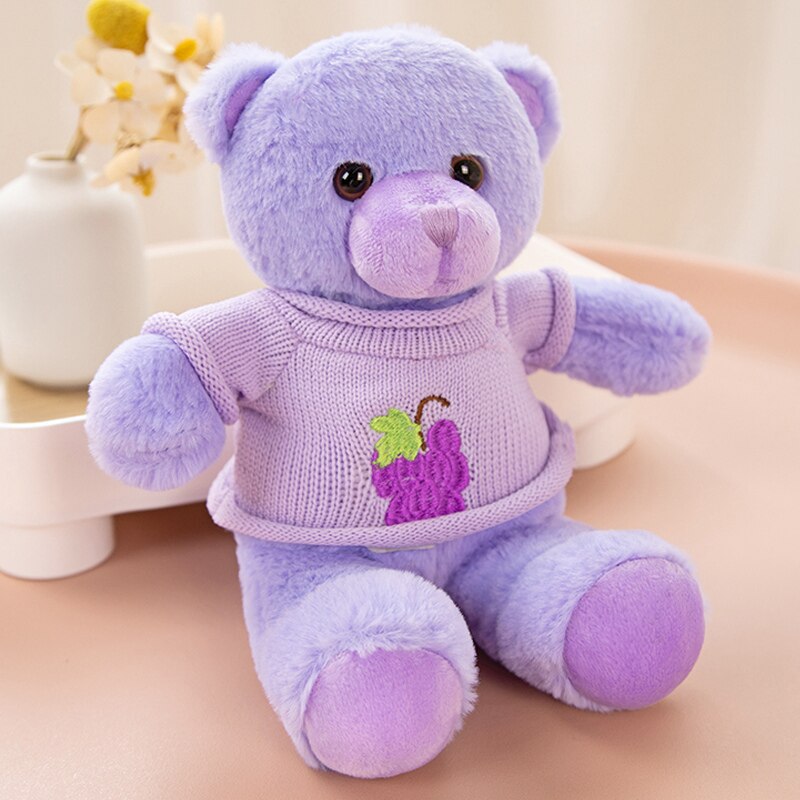 Lovely Coloured Fruits Bear Plush Toys Stuffed Teddy Bear Soft Animal Pillow Wedding Gifts Baby Dolls Birthday Gift Child Kids - Executive-Skincare