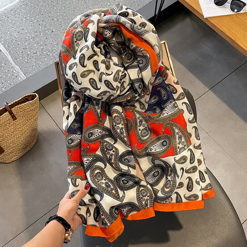 2022 New Women Cotton Scarf Winter Warm Neck Shawls and Wraps Blanket Scarfs Hijabs Headband Pashmina Female Store Foulard - Executive-Skincare