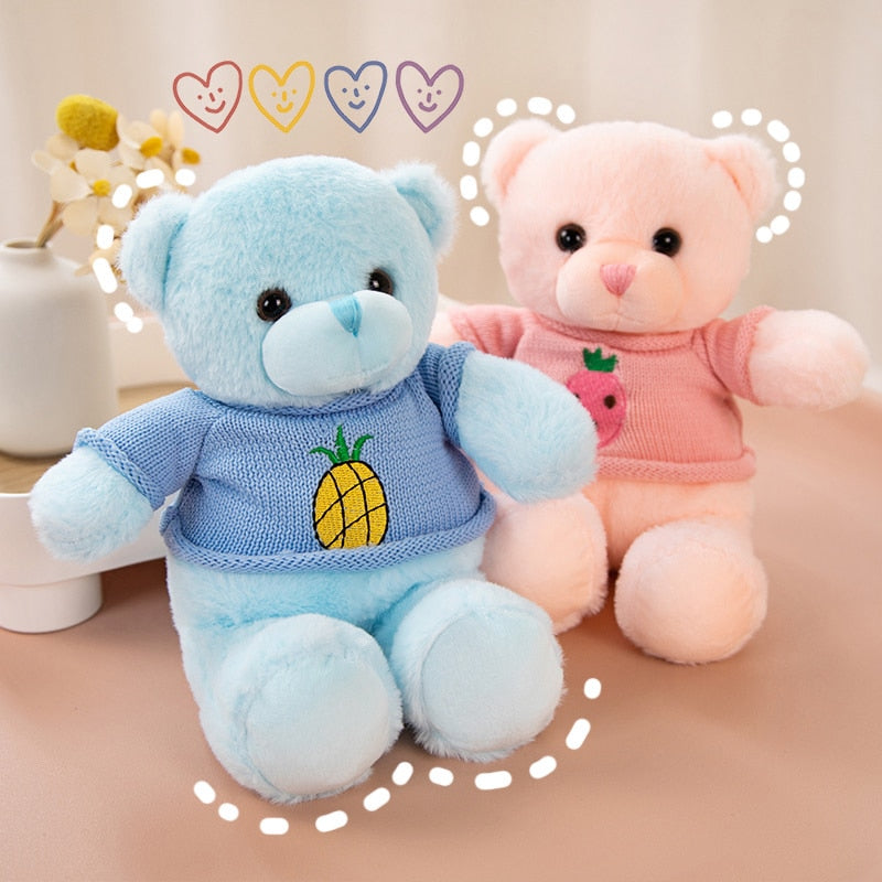 Lovely Coloured Fruits Bear Plush Toys Stuffed Teddy Bear Soft Animal Pillow Wedding Gifts Baby Dolls Birthday Gift Child Kids - Executive-Skincare