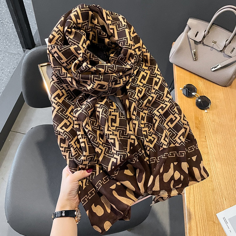 2022 New Women Cotton Scarf Winter Warm Neck Shawls and Wraps Blanket Scarfs Hijabs Headband Pashmina Female Store Foulard - Executive-Skincare