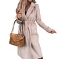 Autumn Winter Long Trench Women Belt Oversize Coat Solid Color - Executive-Skincare