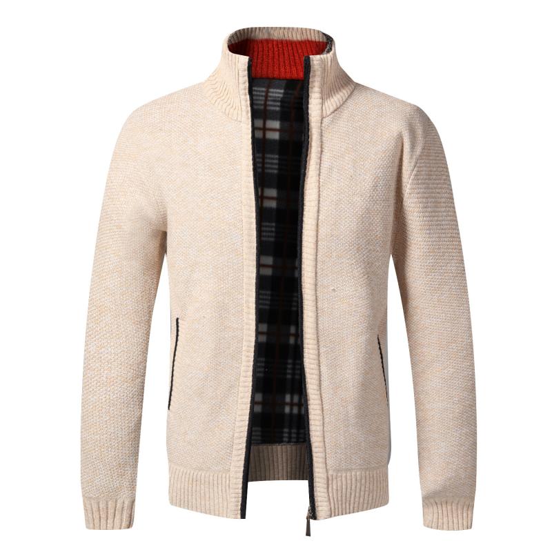 Autumn Winter Warm Cardigan Men Fleece Zipper Sweaters Jackets Mens - Executive-Skincare