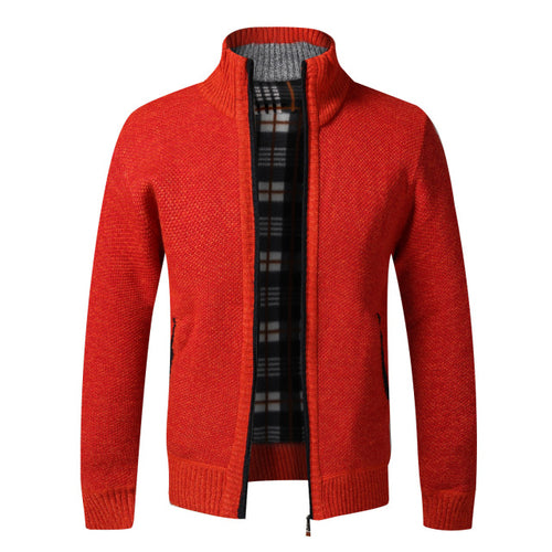 Autumn Winter Warm Cardigan Men Fleece Zipper Sweaters Jackets Mens - Executive-Skincare