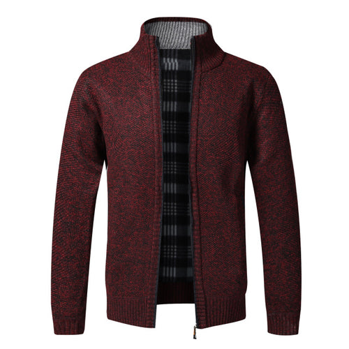 Autumn Winter Warm Cardigan Men Fleece Zipper Sweaters Jackets Mens - Executive-Skincare