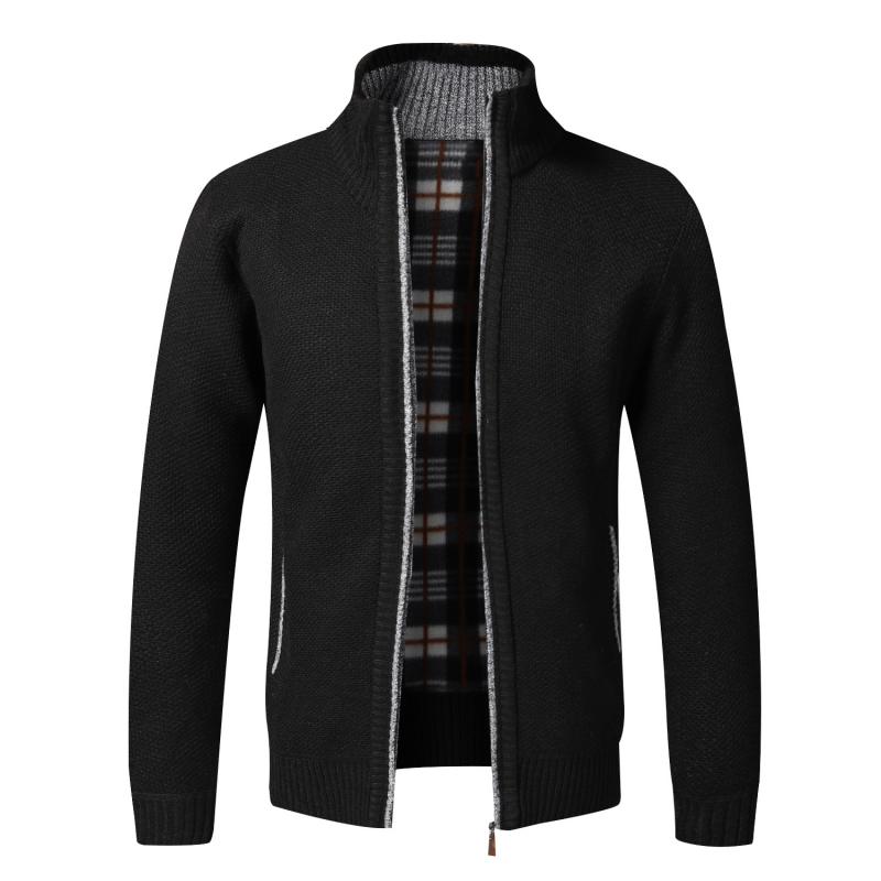 Autumn Winter Warm Cardigan Men Fleece Zipper Sweaters Jackets Mens - Executive-Skincare