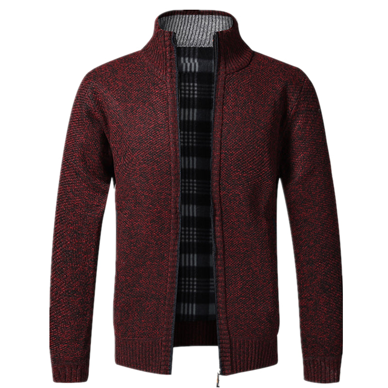 Autumn Winter Warm Cardigan Men Fleece Zipper Sweaters Jackets Mens - Executive-Skincare