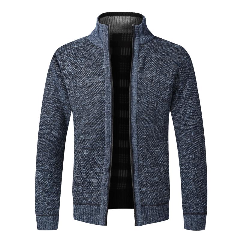 Autumn Winter Warm Cardigan Men Fleece Zipper Sweaters Jackets Mens - Executive-Skincare