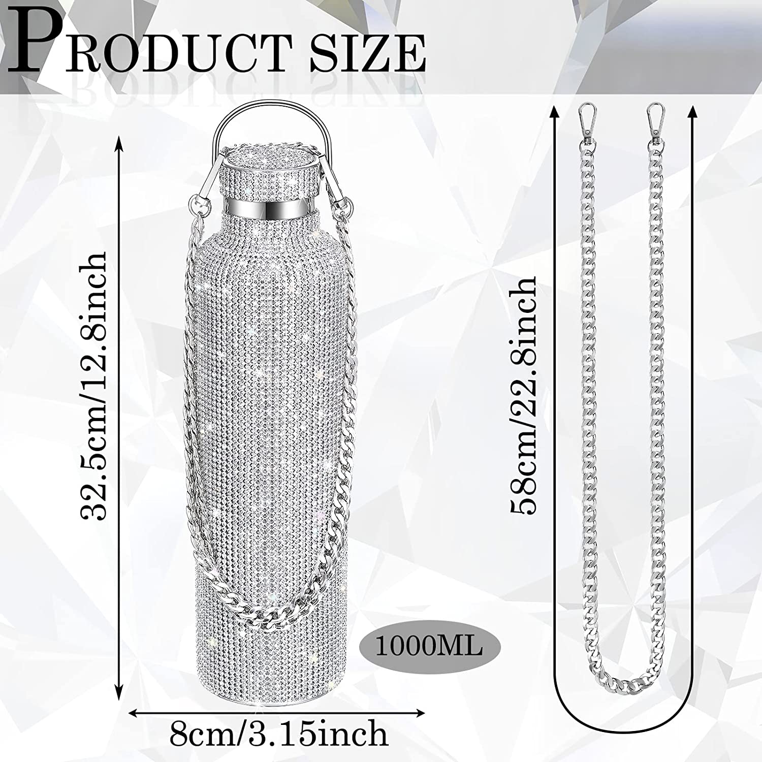 Stainless Steel Diamond Water Bottle - Executive-Skincare