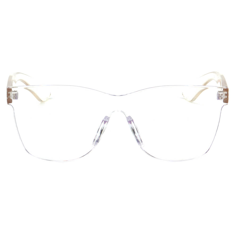 LEMOORE | S2057 - Retro Flat Lens Candy Color Square Rimless Tinted - Executive-Skincare