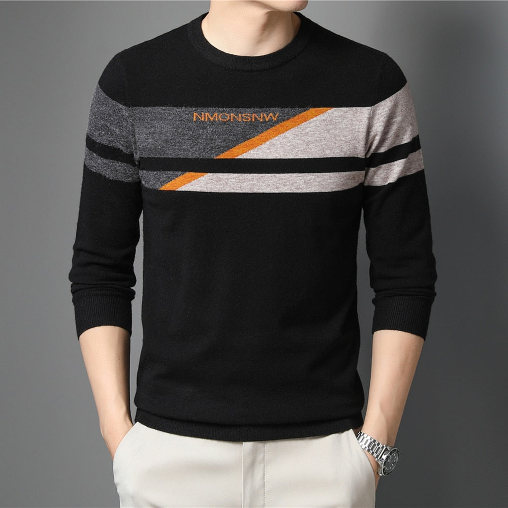 Coodrony Brand Knitted O-neck Sweater Men Clothing Autumn Winter New - Executive-Skincare