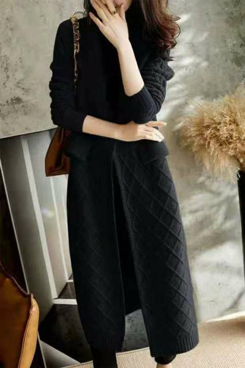 Cashmere Cardigan Female Hemp Add Thick Long Sweater Autumn Winter New - Executive-Skincare