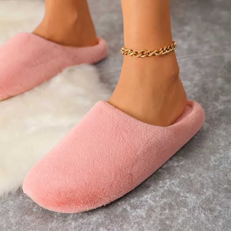 Winter Casual Slip On Comfortable Warm Furry Slippers - Executive-Skincare