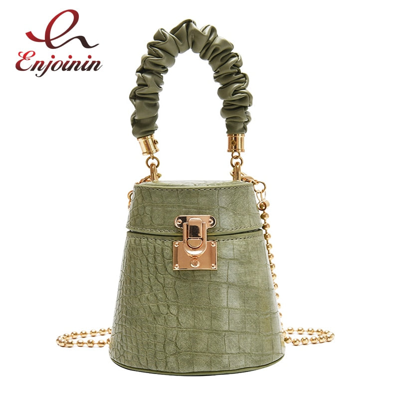 Crocodile Pattern Small Bucket Bag Crossbody Bags For Women 2021 - Executive-Skincare