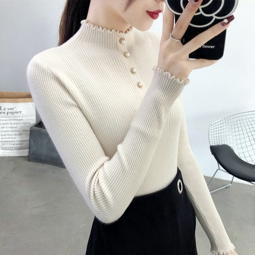 Disappearancelove 2022 Women High Quality Winter Turtleneck Sweater - Executive-Skincare