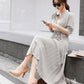 Elegant Chiffon Long Sleeve Shirt Dress Women Belt Lace Up A line - Executive-Skincare