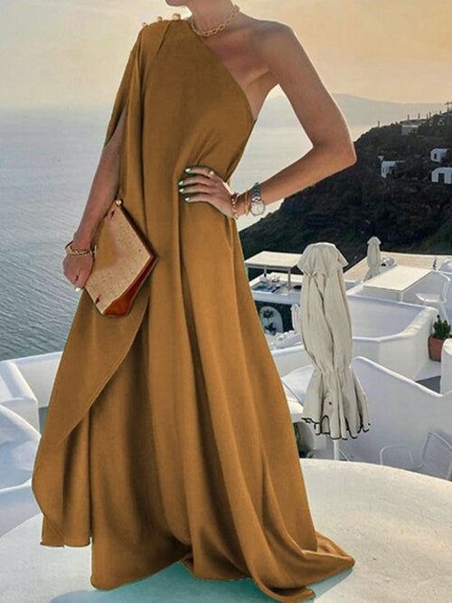 Elegant Sleeveless Loose Party Club Irregular Chic Dress Women Slanted - Executive-Skincare