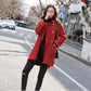 Fashion Women&#39;s Woolen Coat Maple Leaf Red Elegant Lady Jacket - Executive-Skincare