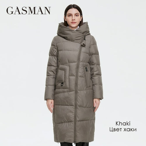 Gasman 2022 New Winter Down Jacket Women Long Thick Coat Hooded Puffer - Executive-Skincare