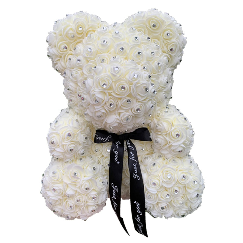 Drop shipping Valentine&#39;s Gifts Diamond Teddy Rose Bears 40cm Artificial Flower Bears For Girls Christmas Gifts - Executive-Skincare