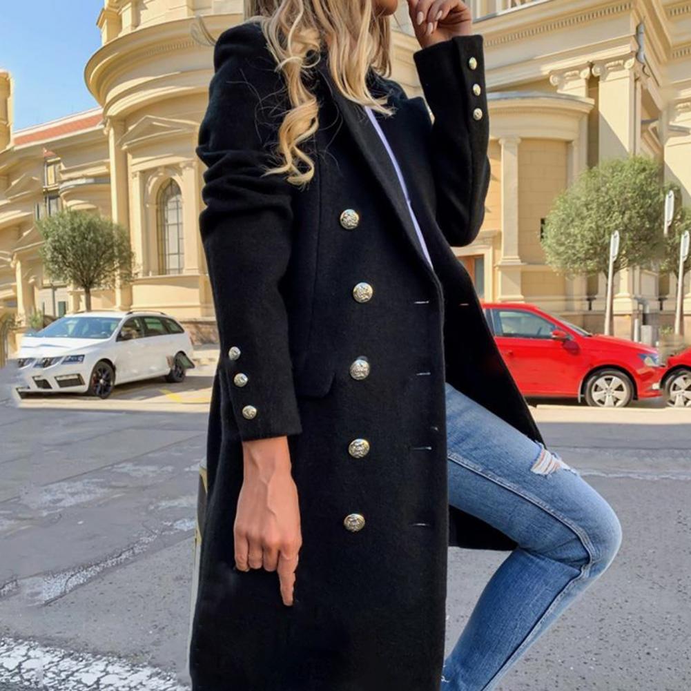 Hot Sale ！！！ New Women&#39;s Coat Winter/Autumn 2021 Pure Color Breathable Turn-Down Collar Double-breasted Women Overcoat Outerwear - Executive-Skincare